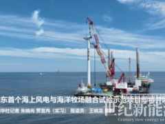 山东首个海上世纪新能源网与海洋牧场融合试验项目全部风机吊装完成 即将并网！