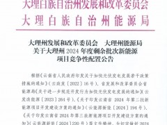 云南大理1GW风、光项目竞配结果发布！