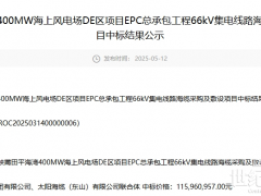 三峡400MW海上世纪新能源网海缆采购开标